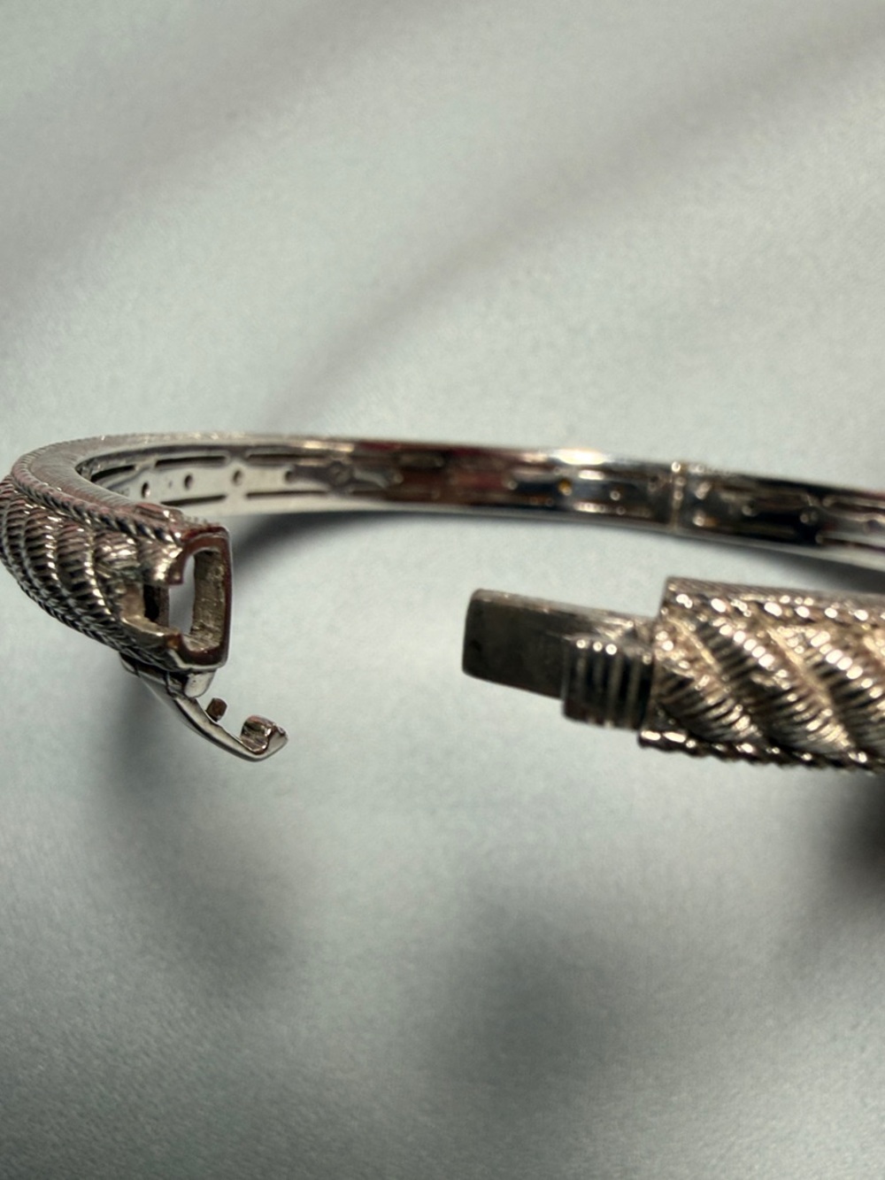 Judith Ripka Sterling Silver Bangle with Amethyst and cz - Picture 3 of 6